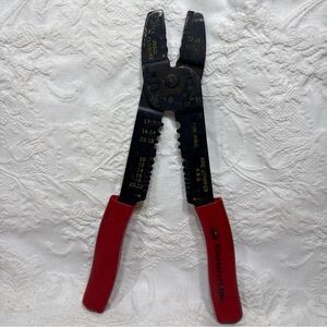 GB Electrical Inc. Wire Stripper Crimper Cutter Black with Red Rubber Handles
